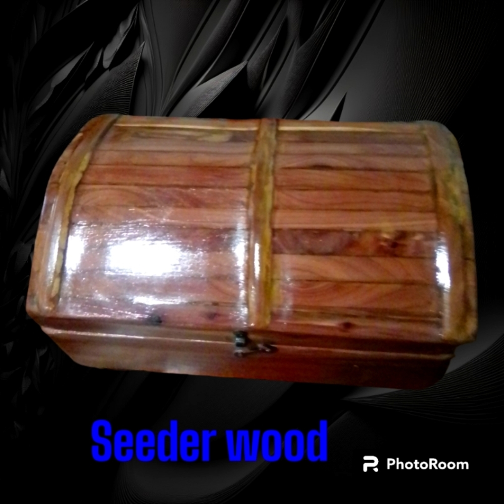 Homemade jewelry box made out of seeder wood